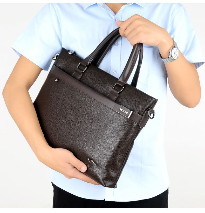 Men's Bag Genuine Leather Men Briefcase for Laptop 14 Messenger Men's Leather Bag Business Portfolio for Document A4