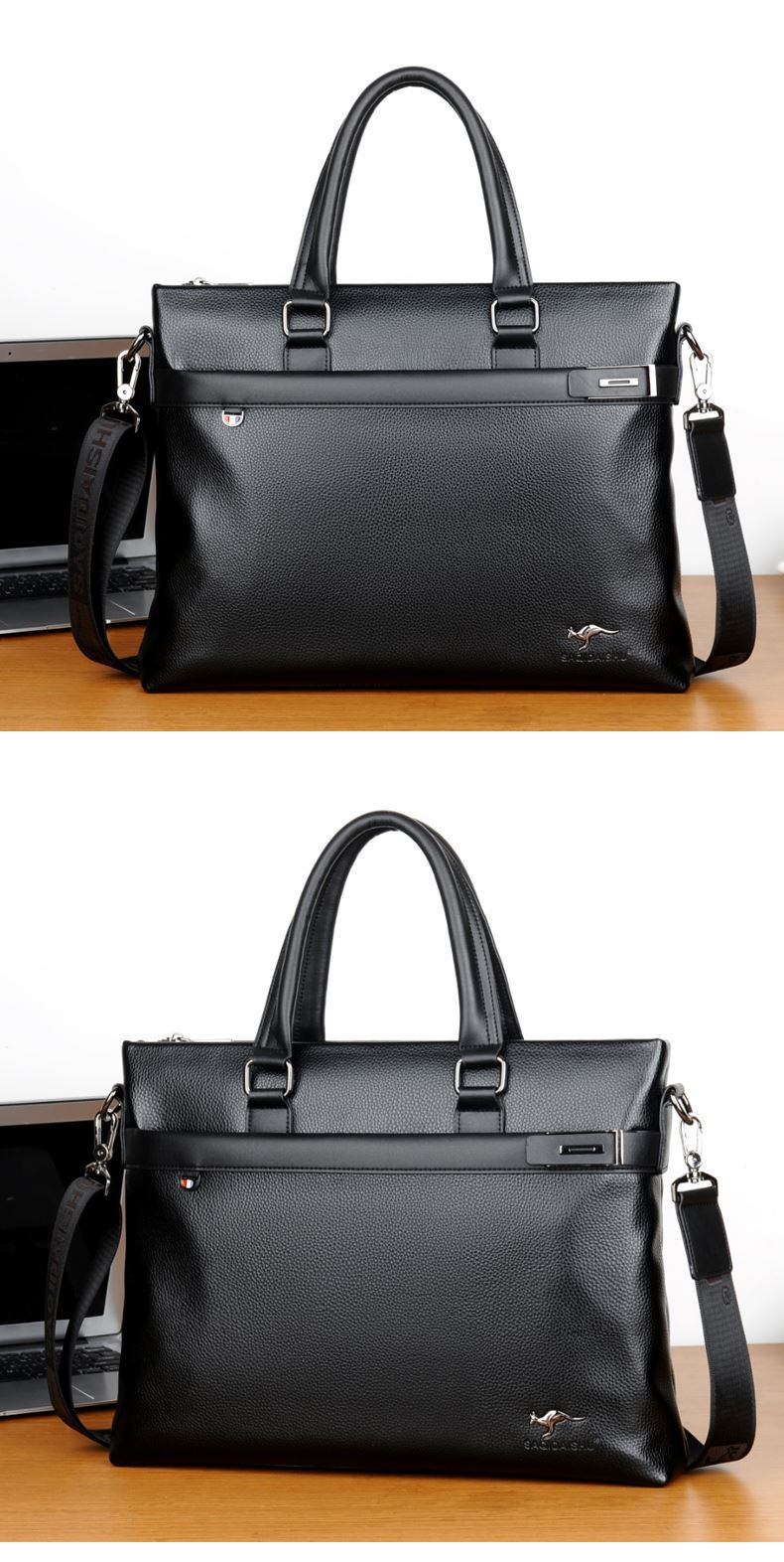 Men's Bag Genuine Leather Men Briefcase for Laptop 14 Messenger Men's Leather Bag Business Portfolio for Document A4