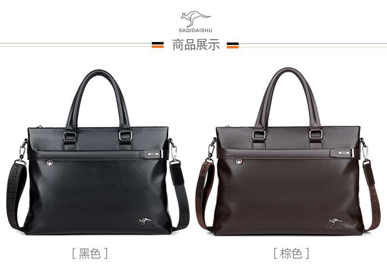 Men's Bag Genuine Leather Men Briefcase for Laptop 14 Messenger Men's Leather Bag Business Portfolio for Document A4