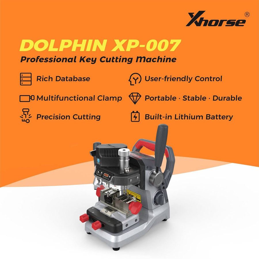 Xhorse Dolphin XP-007 XP007 Key Cutting Machine Manual With Built-in Lithium Battery Cut Track/Sided/Dimple Keys