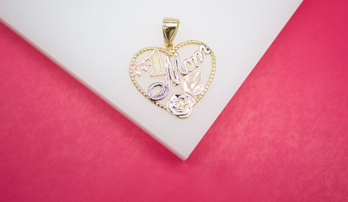 18K Gold Filled #1 Best Mom Pendant (A103)
