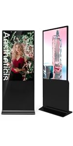 65 Inch 4K Digital Signage Kiosk Indoor Floor Standing Commercial Monitor Advertising Display LCD Totem with HDMI Input Player