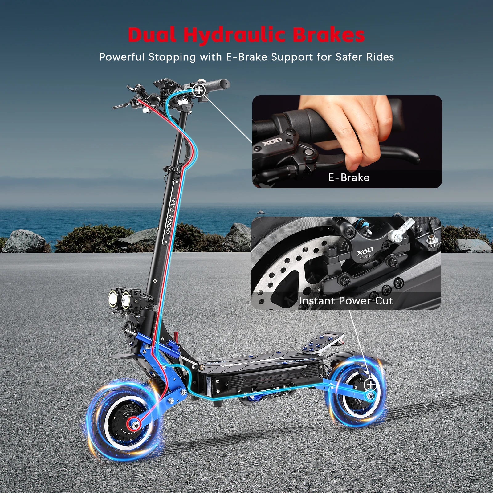 HALO KNIGHT T108Pro Adult Electric Scooter Fast Speed 95km/h Dual Motor 6000W Escooter Powerful E Scooter Electrical Scooter