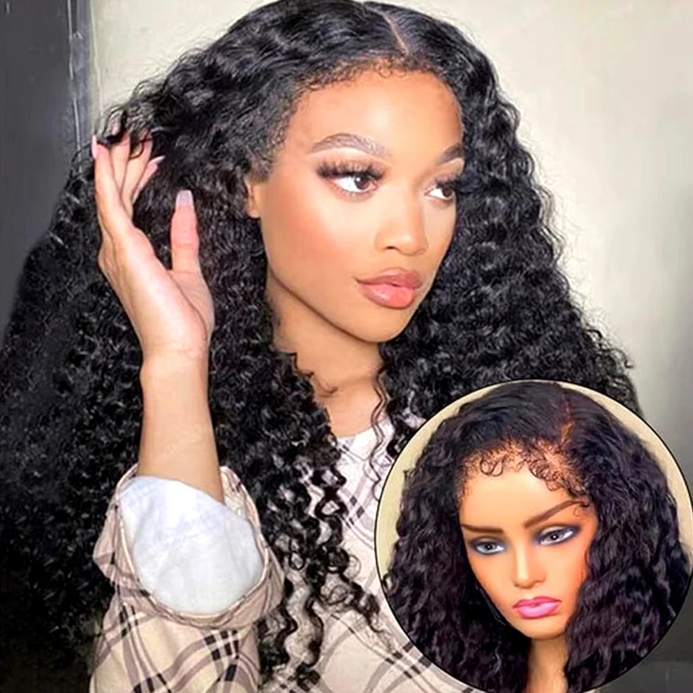 250% Curly Baby Hair Wig 13x6 HD Lace Front Human Hair Wigs Kinky Curly Pre plucked Brazilian Remy Human Hair 13x4 Curly Wigs