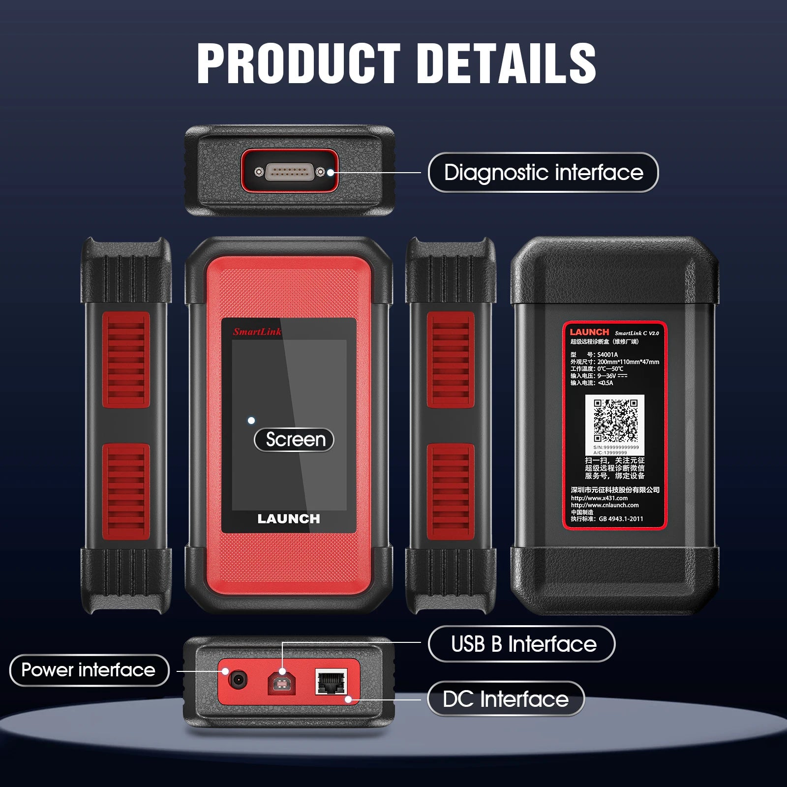 LAUNCH X431 SMARTLINK C HD 24V Heavy Duty Truck Diagnostic Tools Remote Control Works with X431 PRO3S+ V5.0 PRO3 ACE