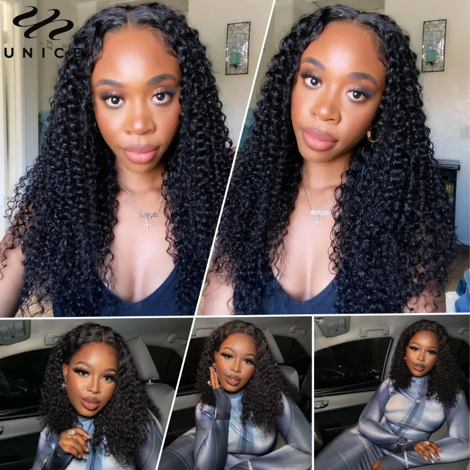 UNice Hair Curly Hair Bundles Unprocessed Natural Color 10A Grade 100% Human Hair 1/3/4 PCS Deal