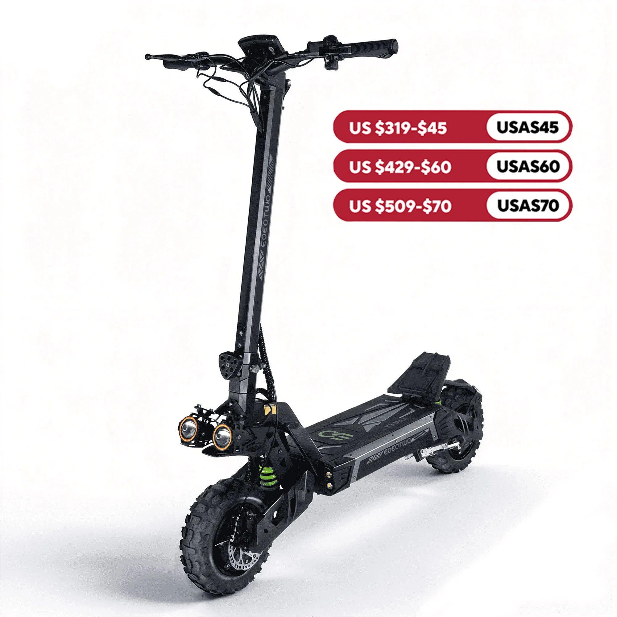EOEOTWO Electric Scooter,6000W Dual Motor,55Mph Top Speed,60Miles Range,Scooter for Adults with Dual Suspension Hydraulic Brake