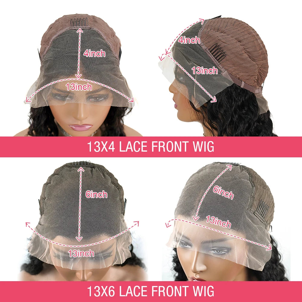 300 Density Deep Wave 99J Burgundy 13x6 Hd 100% Human Hair Lace Frontal Wigs 13x4 Brazilian Curly 30 34Inch Color Lace Front Wig