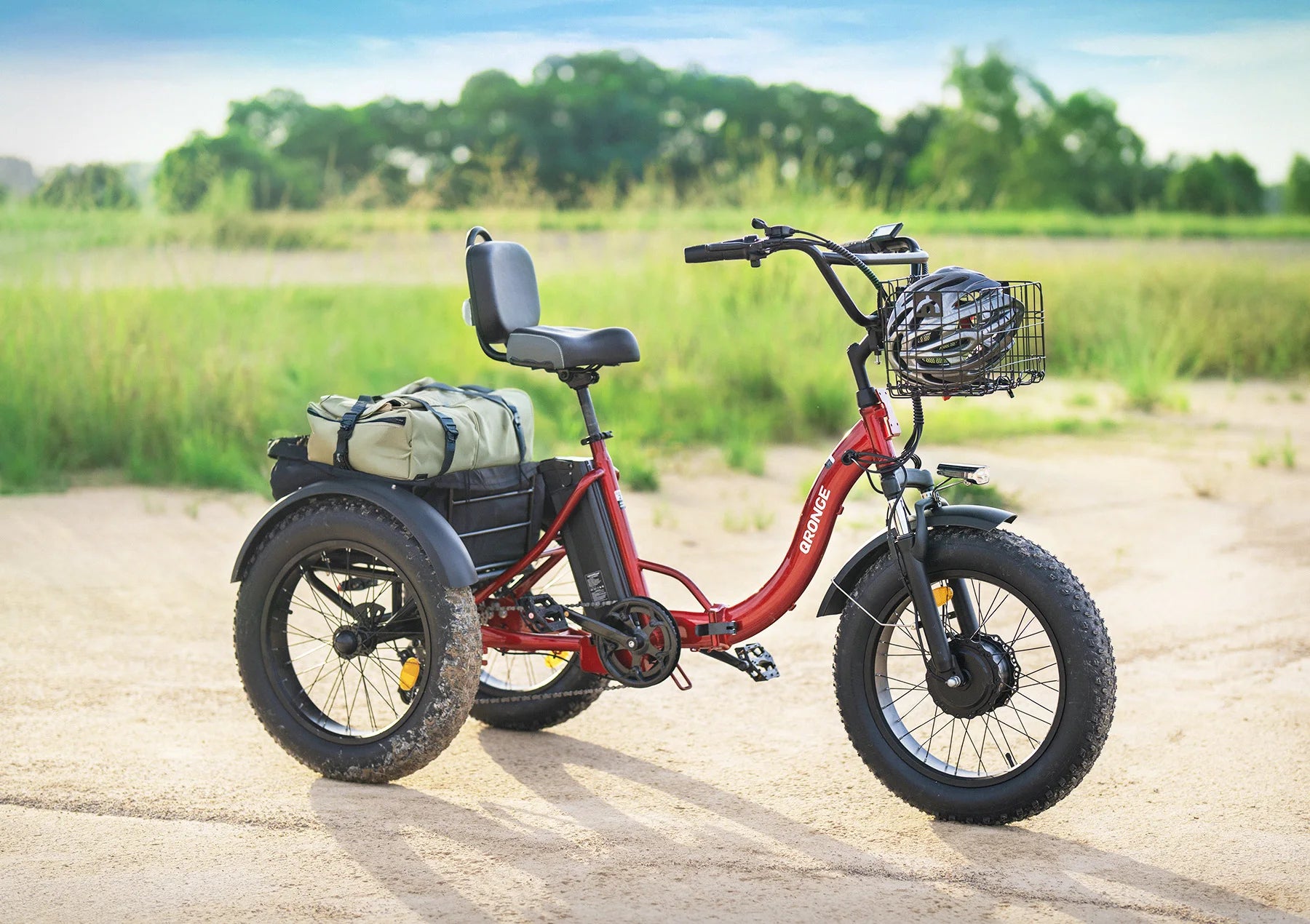 QRONGE Electric Bike for Adults 960W Peak 36V 13.5AH Battery Folding Electric Tricycle 50 Miles Range Fat Tire Electric Trike