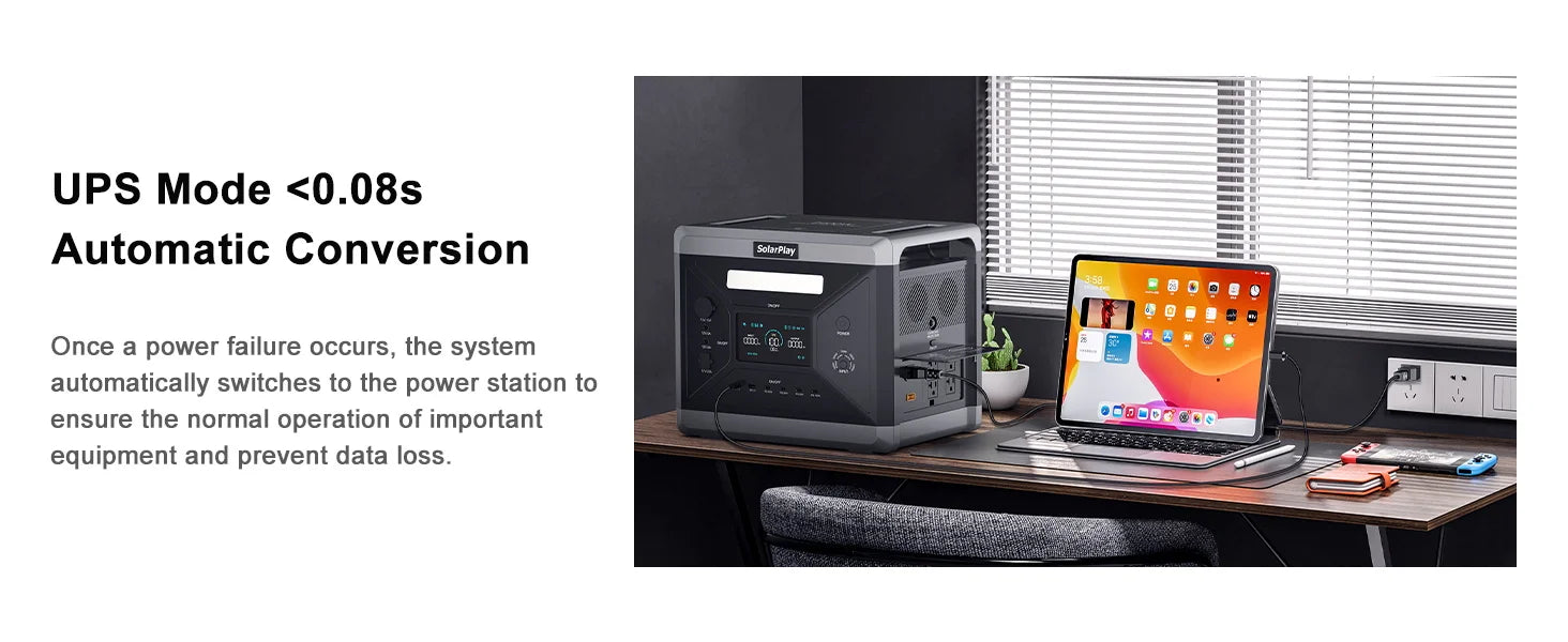 Solar Generator 2160WH 2304WH Long-life LiFePO4 Portable Power Station & 200W Solar Panel for Home Campervan Up to 2400W Output