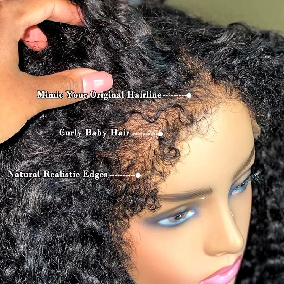 250% Curly Baby Hair Wig 13x6 HD Lace Front Human Hair Wigs Kinky Curly Pre plucked Brazilian Remy Human Hair 13x4 Curly Wigs