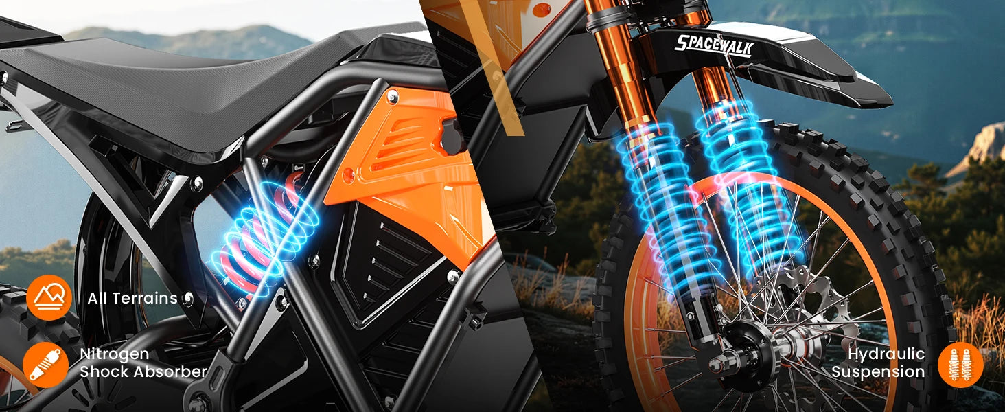 48V Electric Dirt Bike for Adults/Teens,3000W Peak Power Electric Motorcycle for Adults, 37.5MPH Top Speed & 60 Miles Long Range