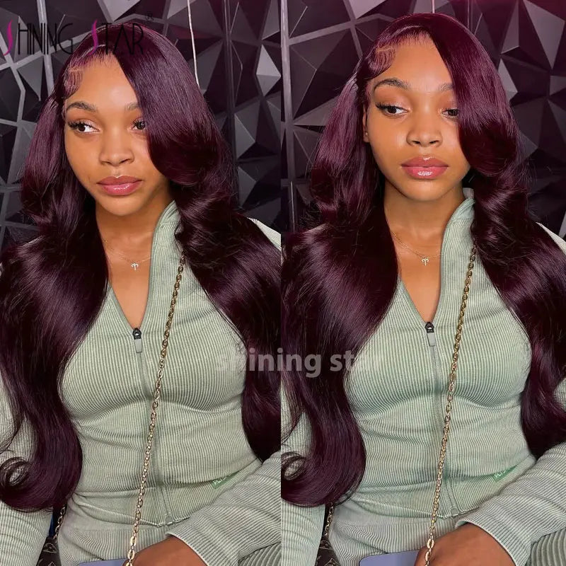 13X4 Wear And Go Glueless Lace Frontal Wig Body Wave Colored Burgundy 13X6 Lace Closure Human Hair Wigs Glueless Ready To Wear