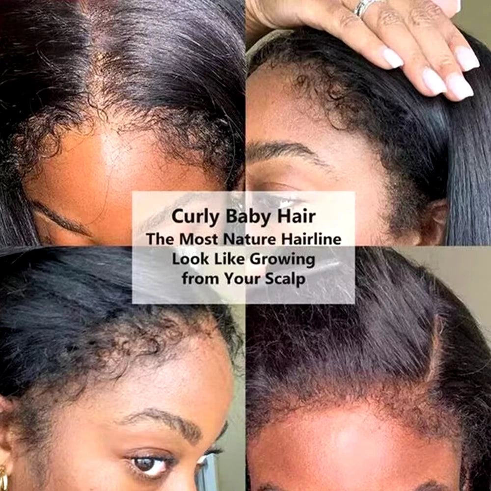 250% Curly Baby Hair Wig 13x6 HD Lace Front Human Hair Wigs Kinky Curly Pre plucked Brazilian Remy Human Hair 13x4 Curly Wigs