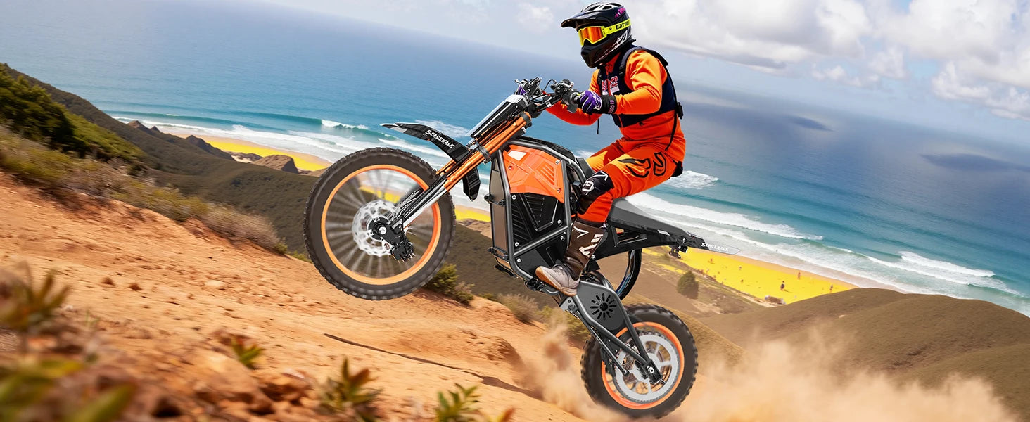 48V Electric Dirt Bike for Adults/Teens,3000W Peak Power Electric Motorcycle for Adults, 37.5MPH Top Speed & 60 Miles Long Range