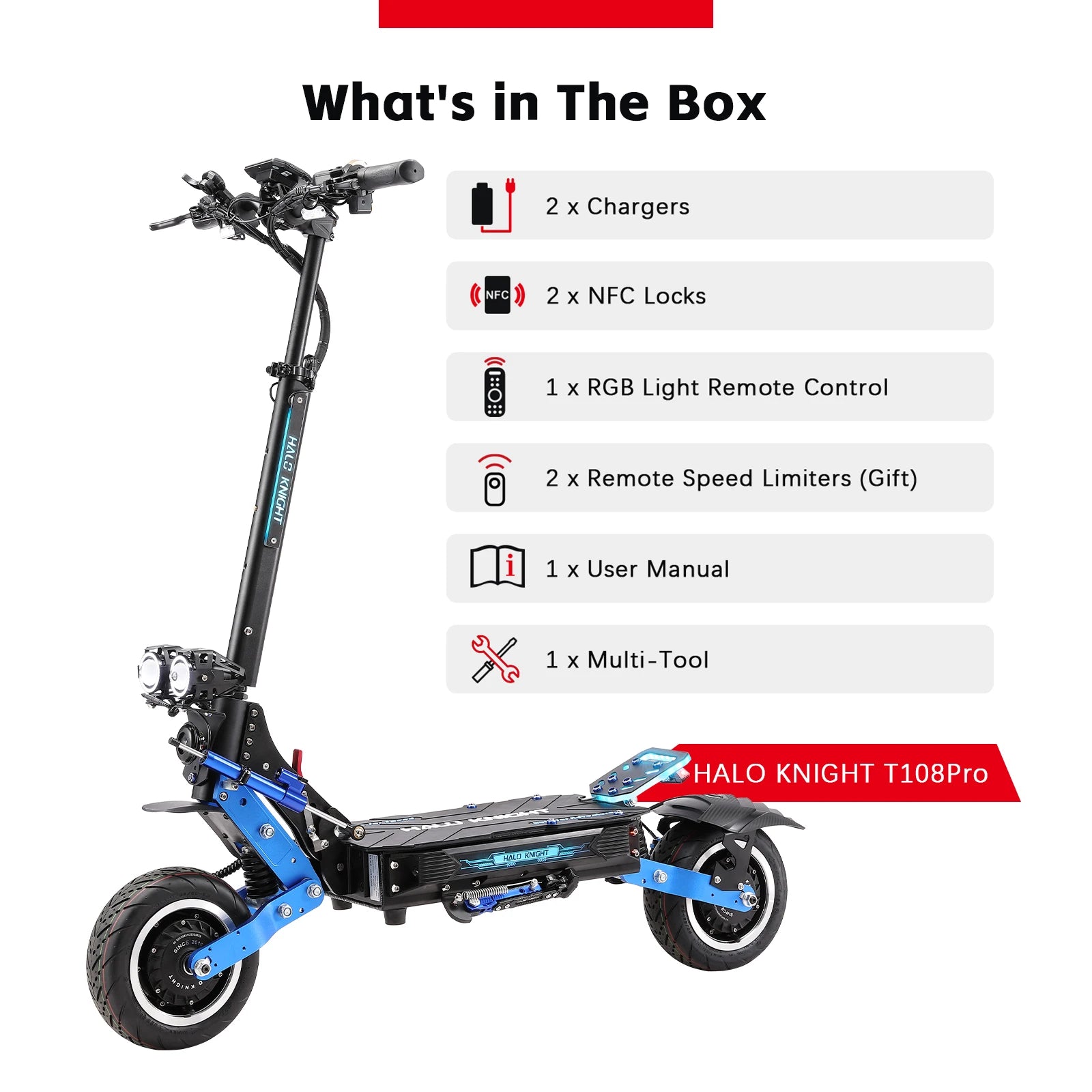 HALO KNIGHT T108Pro Adult Electric Scooter Fast Speed 95km/h Dual Motor 6000W Escooter Powerful E Scooter Electrical Scooter