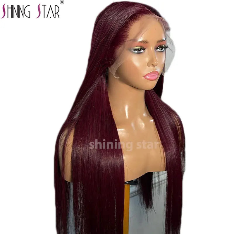 13X4 Wear And Go Glueless Lace Frontal Wig Body Wave Colored Burgundy 13X6 Lace Closure Human Hair Wigs Glueless Ready To Wear