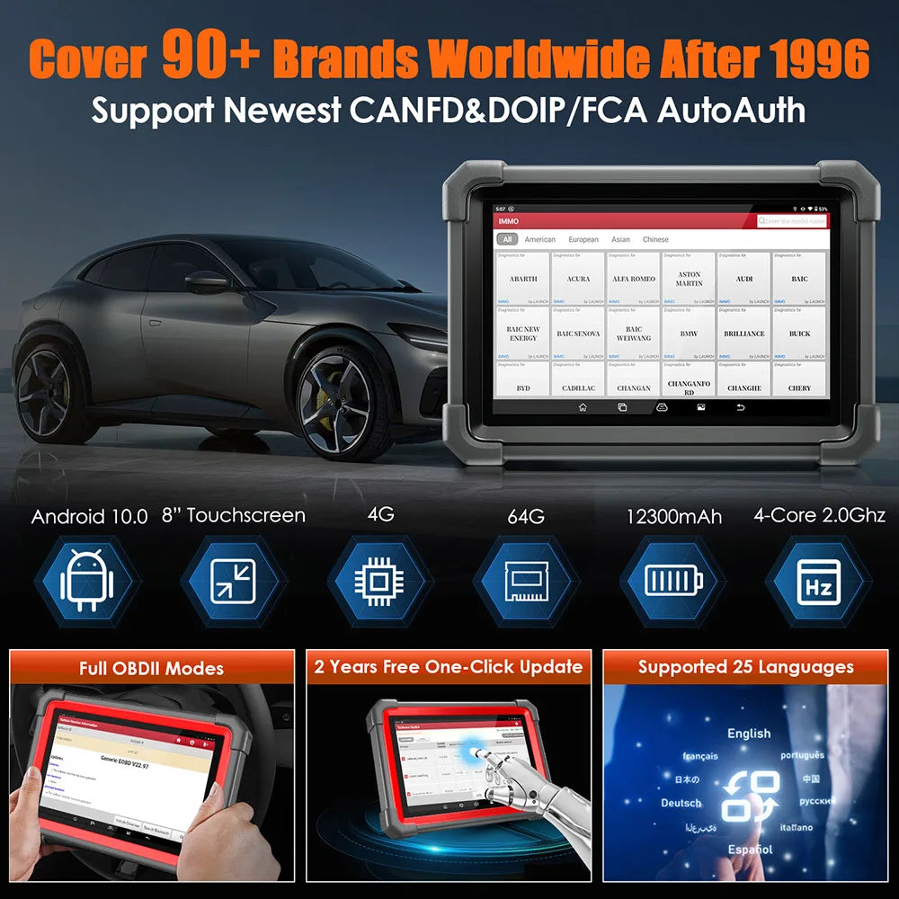 LAUNCH X431 IMMO Plus OBD2 Diagnostic Tools X-PROG 3 Car Key Programmer Anti-Theft Programming Auto Scanner Immobilizer