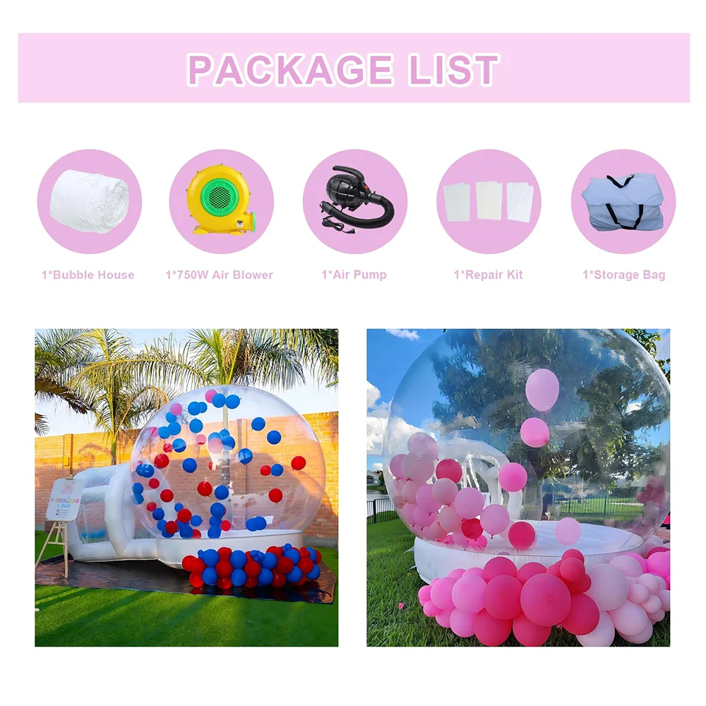 10FT Balloon Jumping Inflatable Bubble house With Trampoline & transparent dome PVC material free shipping with blower For Party