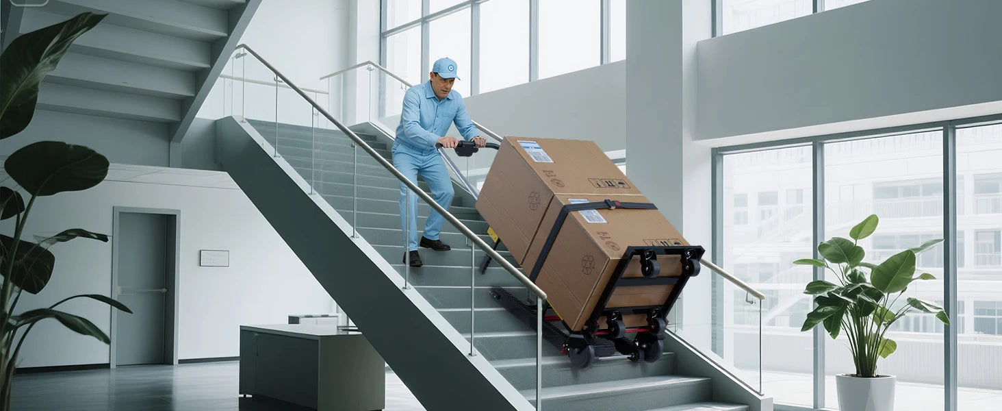 Electric Stair Climbing Dolly Electric Stair Climbing Hand Truck 485lb Max Load Capacity 3 Mode Folding Stair Climber Hand TrucK