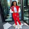 Casual Two-Piece Baseball Uniform Woolen Sports Suit with Short Tops Solid Winter Design One Set Nonwoven Women's