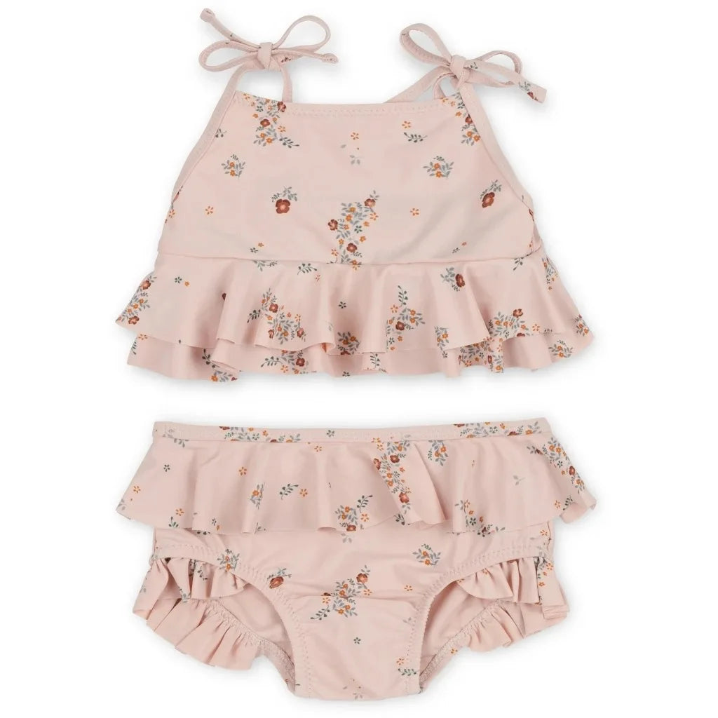 deer jonmi 2026 New Summer Baby Girls Floral Printed Swimwear Shoulder Off Kids Jumpsuits Vacation Clothes Beach Bikini Swimsuit