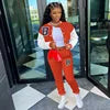 Casual Two-Piece Baseball Uniform Woolen Sports Suit with Short Tops Solid Winter Design One Set Nonwoven Women's