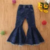 Fashion Children's Wear Spring Fall Kids Girl's Jeans Double Deck Bell Bottoms Tassels New Born Baby Cloth Flare Pants