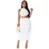 Latest Version One Set Women's Embroidered Tank Tops and Skirts Outfits Hot Sale Two Piece Skirts Sets