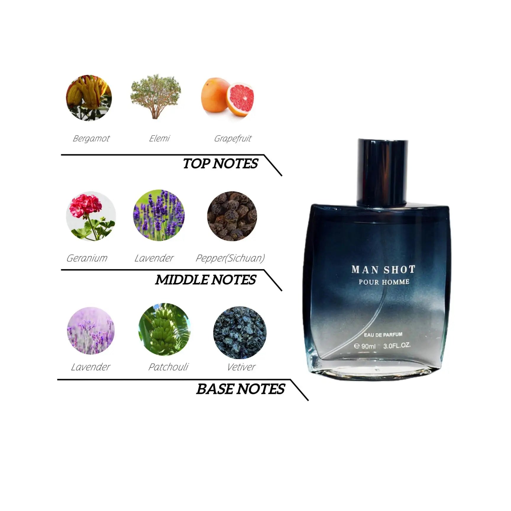 MAN SHOT Cologne for Men - 90ml EDP Long-Lasting Woody Scent | Premium Gift for Boyfriend Birthday & Holidays