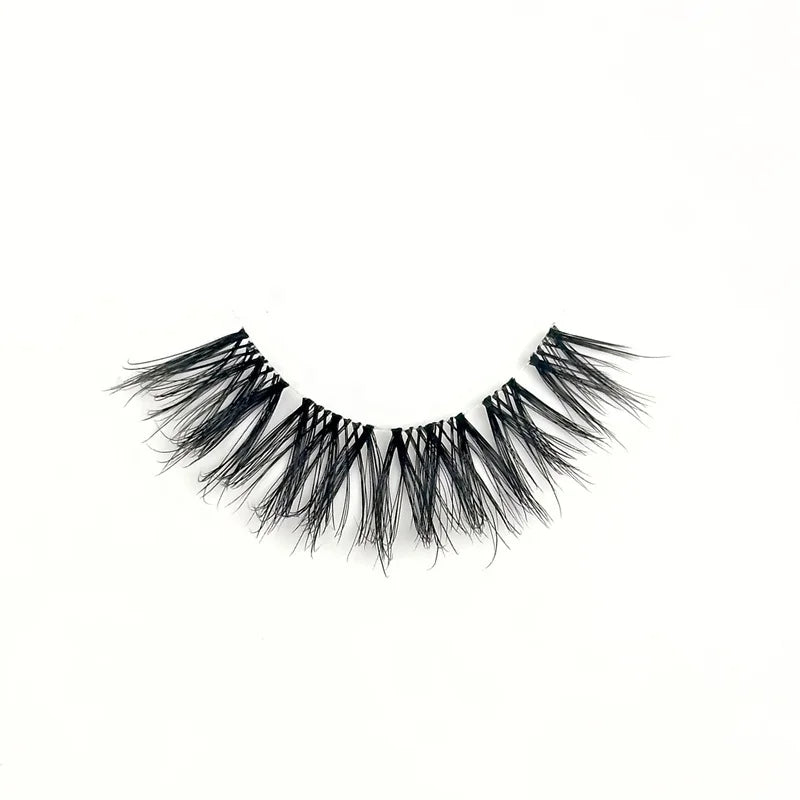 Ultra Thin Band Faux Mink Lashes Comfort Lightweight Soft Eyelash Vegan Wispy Synthetic Hair 3D Natural PBT Fiber Cat Eye Lashes
