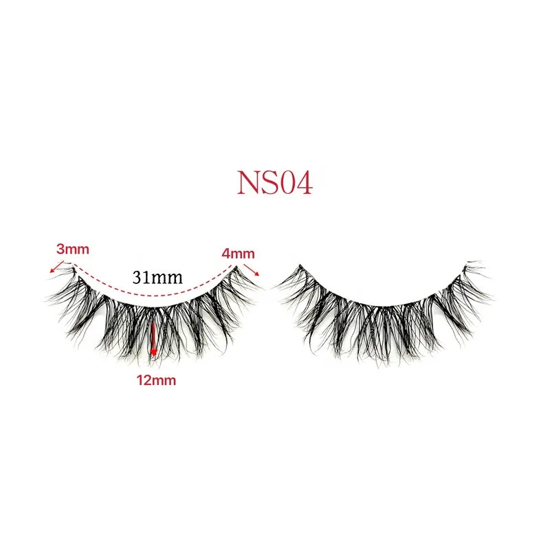 Ultra Thin Band Faux Mink Lashes Comfort Lightweight Soft Eyelash Vegan Wispy Synthetic Hair 3D Natural PBT Fiber Cat Eye Lashes
