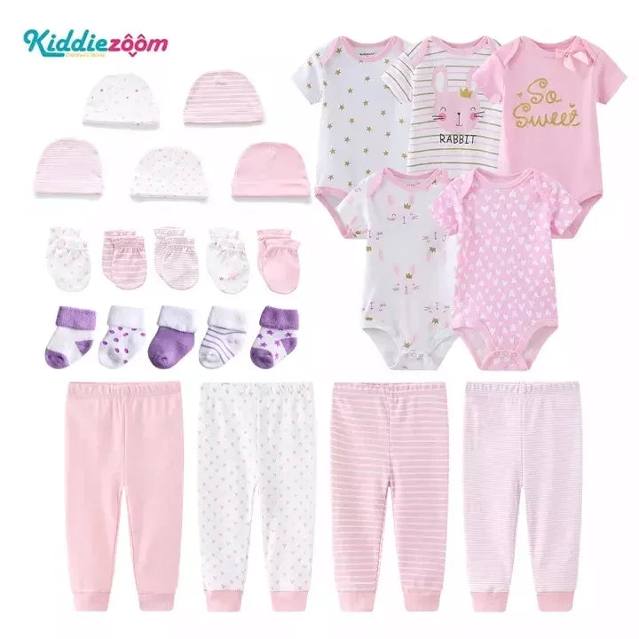 24pcs New Born Baby Clothes Sets Star Print Baby Boy Clothing Set 100%cotton Baby Gift Set