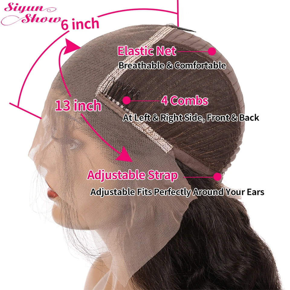 Siyun Show Loose Deep Wave Wig 30 Inch 13X6 HD Transparent Lace Frontal Wig 250 Density Lace Front Human Hair Wigs For Women