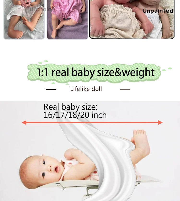 Chubby 20inch Full Silicone Reborn Baby Dolls for Girl Tan Skin Cute New Born Open Mouth Dolls Festival Gifts Age 3+