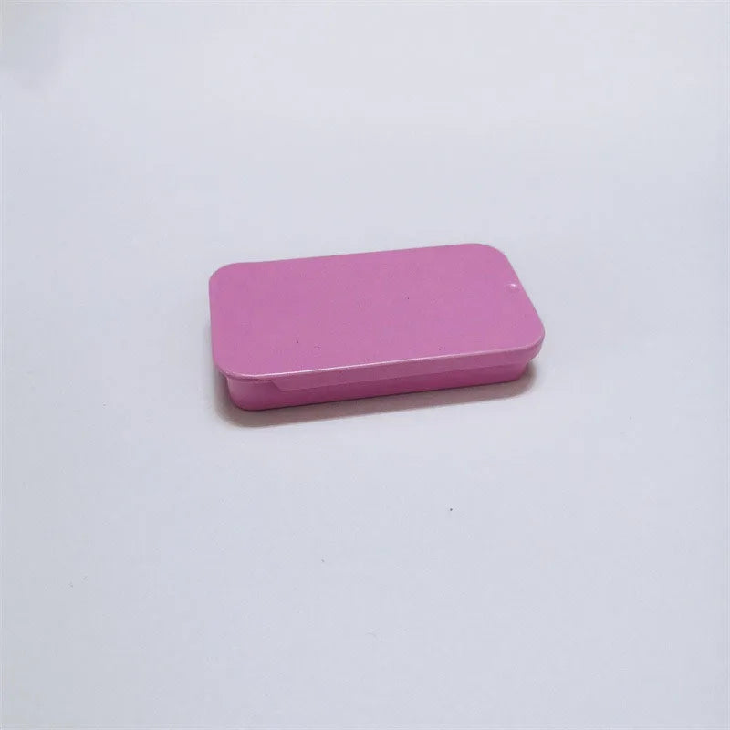 60X34X10mm 10g Silver White Black Empty Flat Slide Top Containers Lip Balm Solid Cologne Cosmetic Candy Tins Box Sliding Tin Can