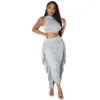 Latest Version One Set Women's Embroidered Tank Tops and Skirts Outfits Hot Sale Two Piece Skirts Sets