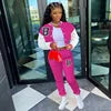 Casual Two-Piece Baseball Uniform Woolen Sports Suit with Short Tops Solid Winter Design One Set Nonwoven Women's