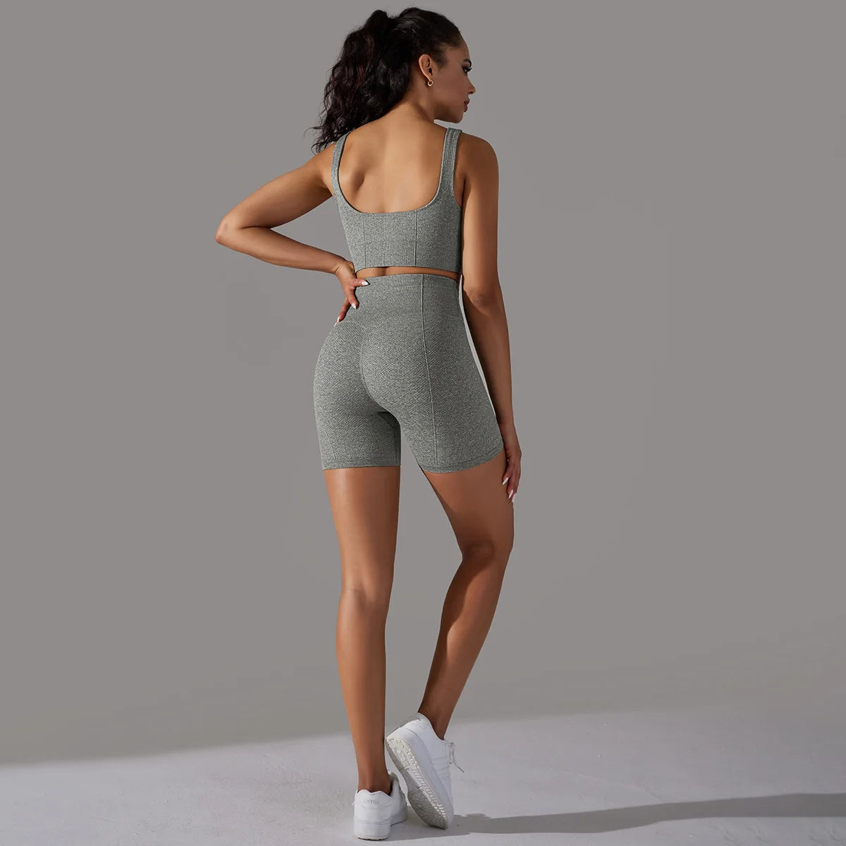 Custom Logo Gym Fitness Sports Two Piece Wear Outfit Yoga Top and Sportswear Suit Yoga Set for Women