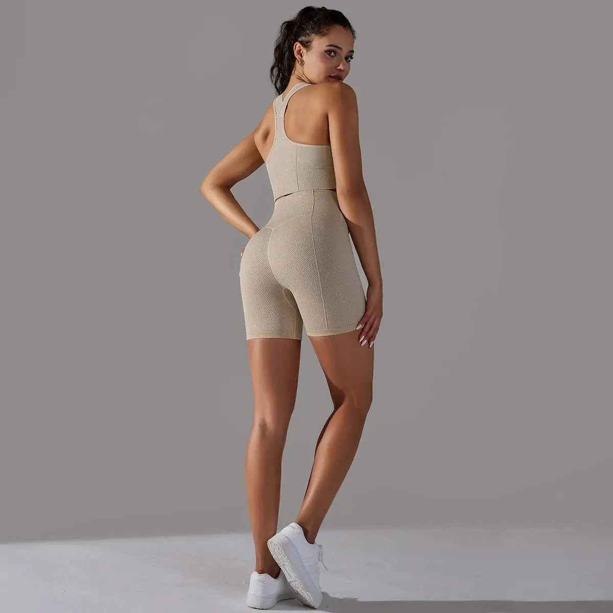 Custom Logo Gym Fitness Sports Two Piece Wear Outfit Yoga Top and Sportswear Suit Yoga Set for Women