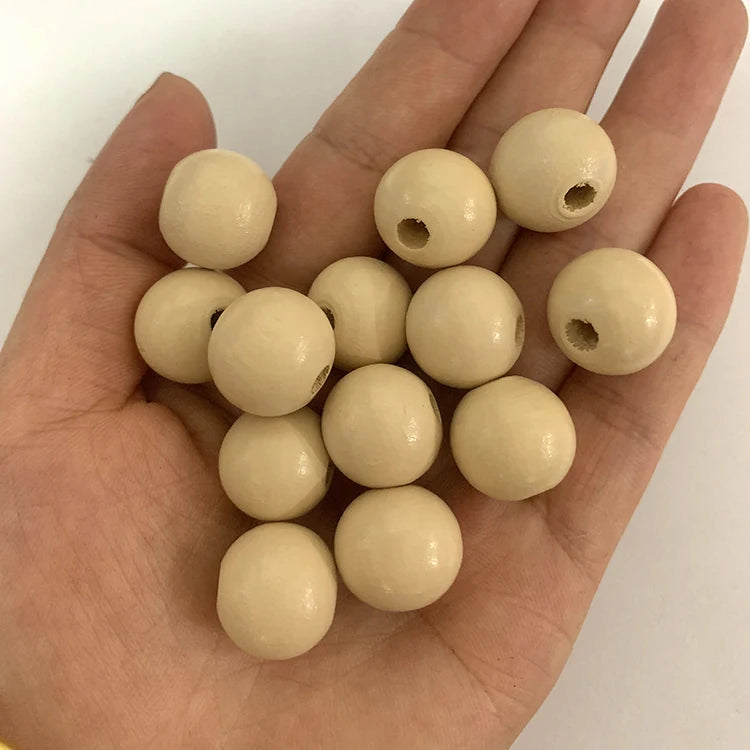 Fast Shipping New Born Baby Toys Chewable 10mm/12mm/16mm /20mm Chinese Wood Baby Toy Custom Colorful Jewelry Beaded
