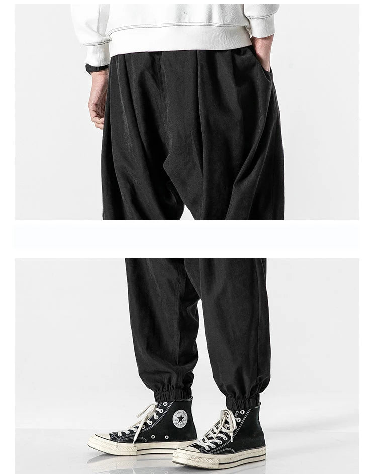 New Autumn Men's Black Pants Hip Hop Streetwear Fashion Jogger Harem Trousers Man Casual Sweatpants Male Pants Big Size M 5XL