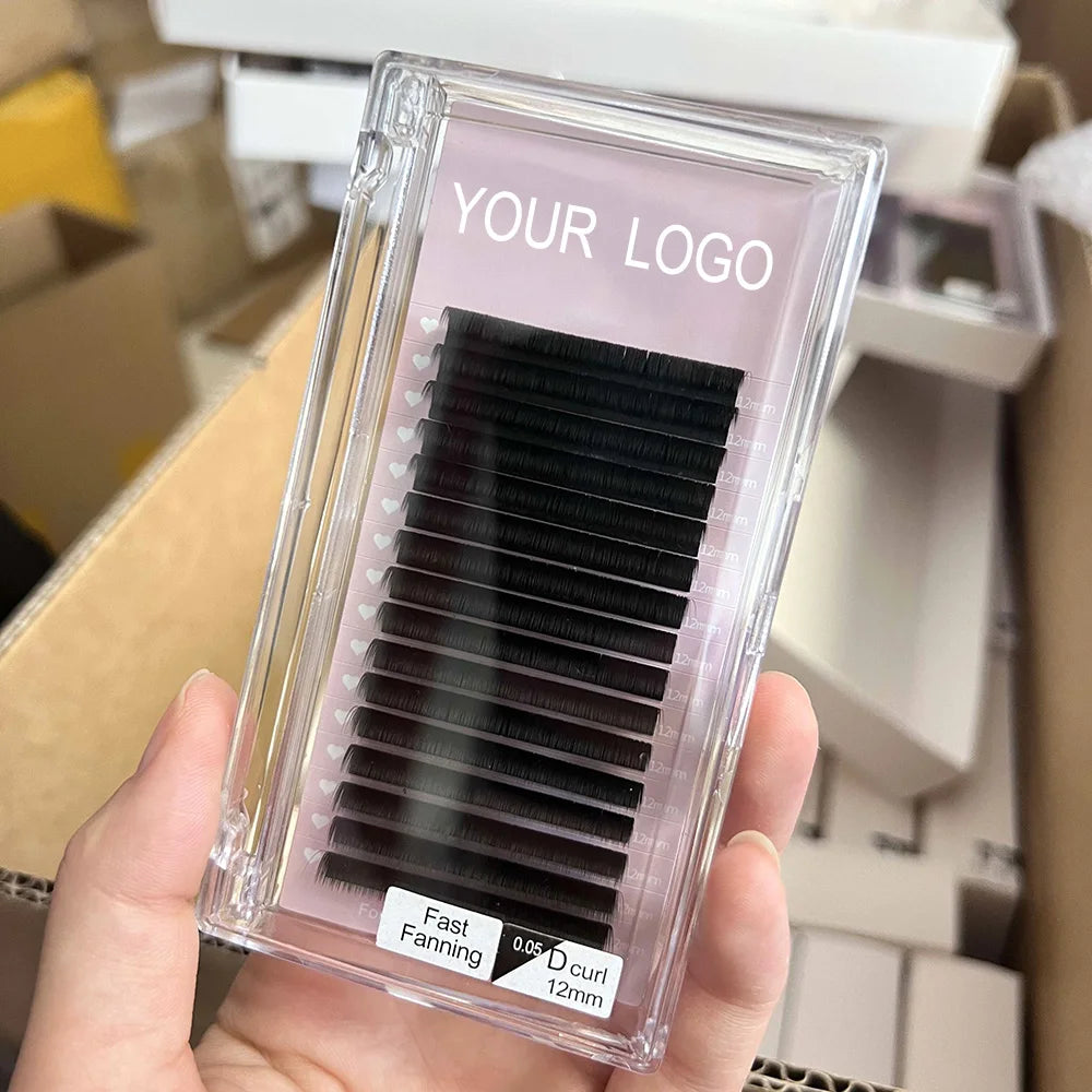 Korean PBT Private Label Faux Mink Individual Eye Lashes Supplies Lash Trays Volume Classic Cashmere Eyelash Extension