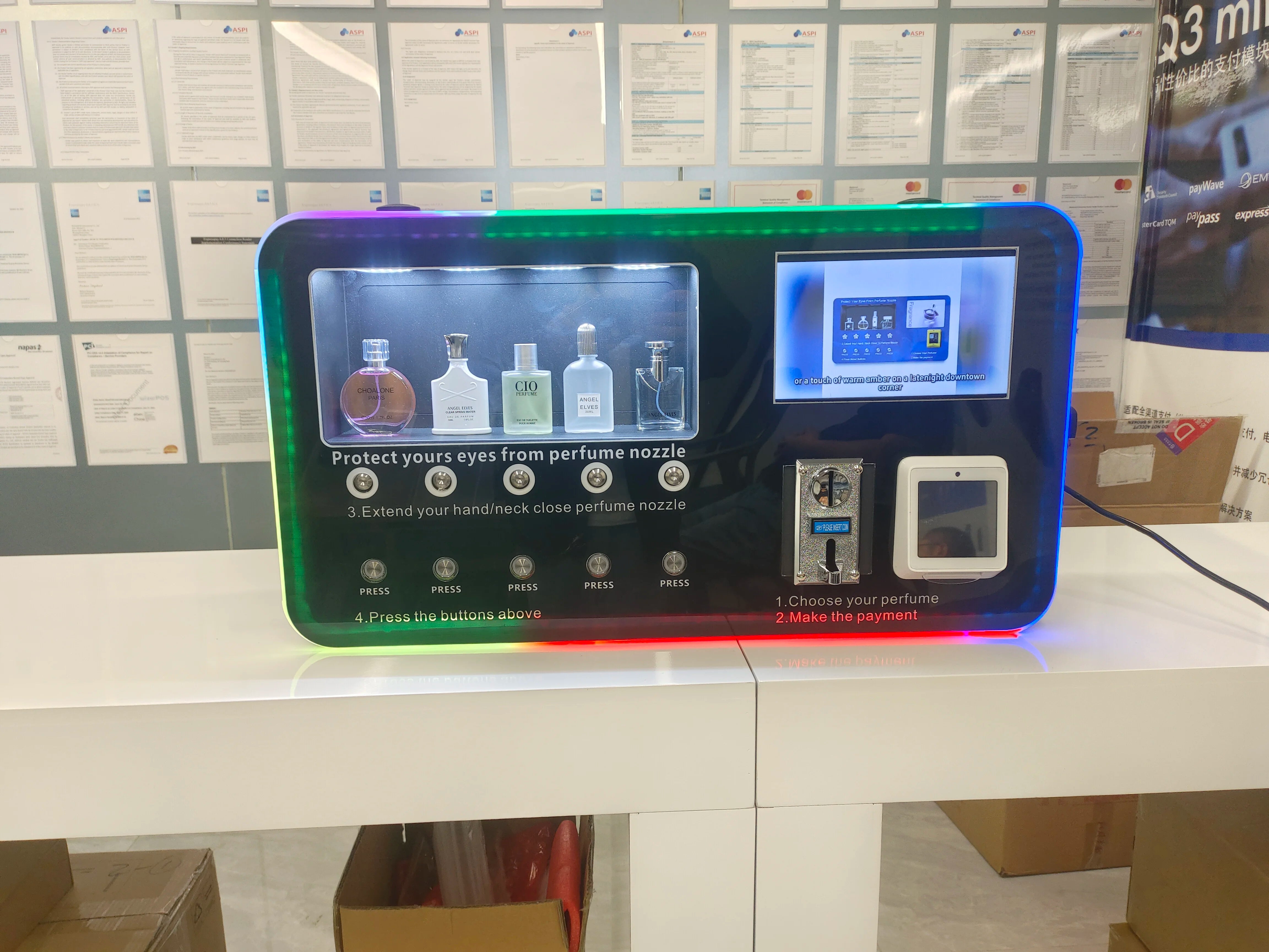 Perfume Sprayer Vending Machine, Fragrance Dispenser, Cologne Vending Machine Small Business Idea, Self-Service,