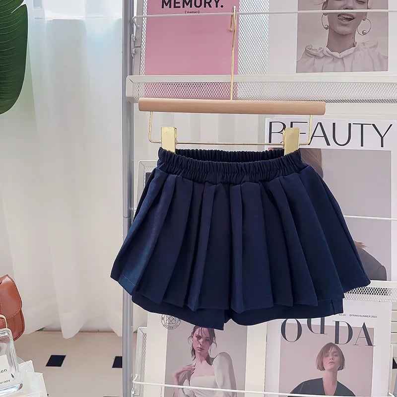 Girls Small Fragrant Wind Set Spring and Autumn New College Wind Small Fragrant Wind Top Pleated Skirt Two-piece Set