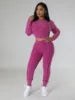 New Women's Casual Print Two-Piece Set Fall Autumn Knitting Sweater and Washed Pants for Winter
