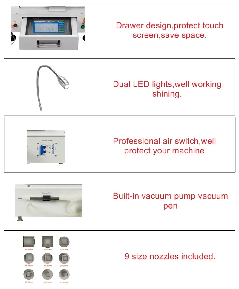 Hot Air Solder Station 3 Zones Soldering Machine Honton R490 BGA Rework Station R690 V.3 Touch Screen for Mainboard Chips Repair