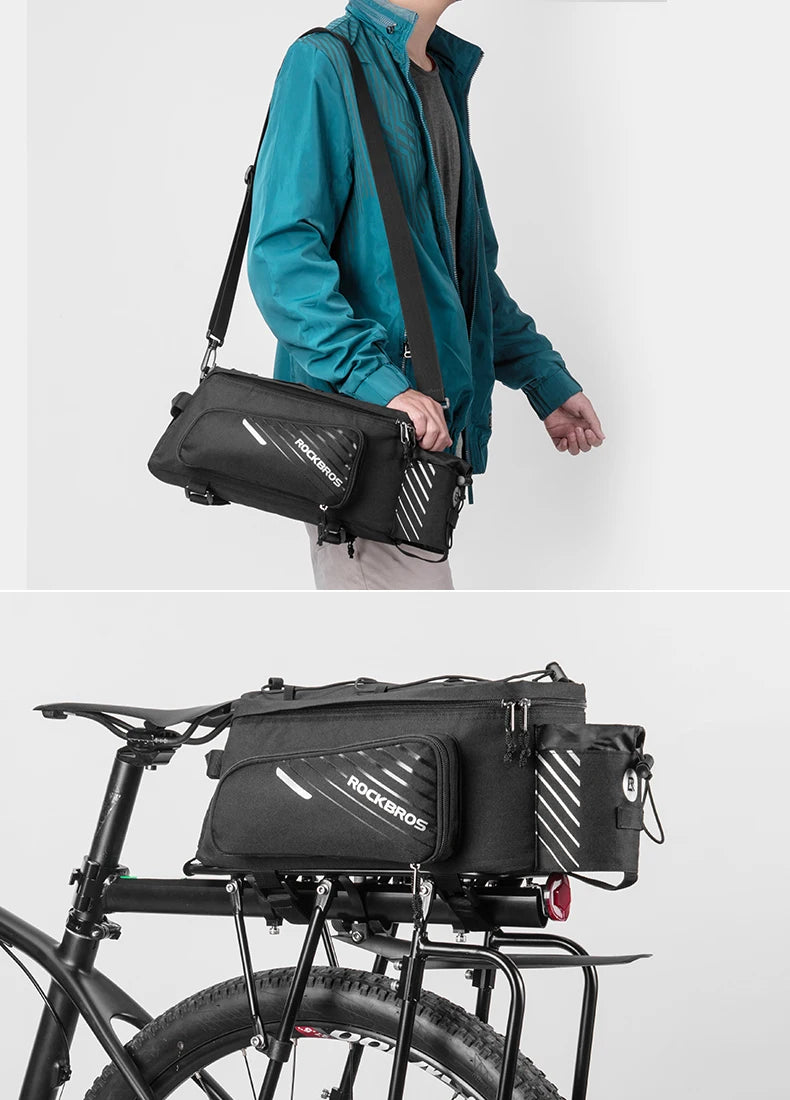 ROCKBROS Bike Panniers Carrier 3 In 1 Bicycle Trunk Bags Waterproof MTB Road Cycling Rear Rack Bag 35L Travel Luggage Cargo Bags