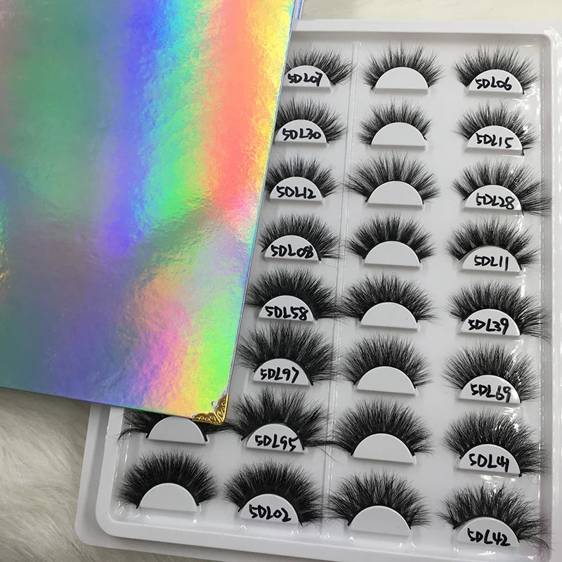FDshine 2024 New Custom Packaging 16 Pairs Mink Eye Lashes With Lashes Book 20mm 22mm