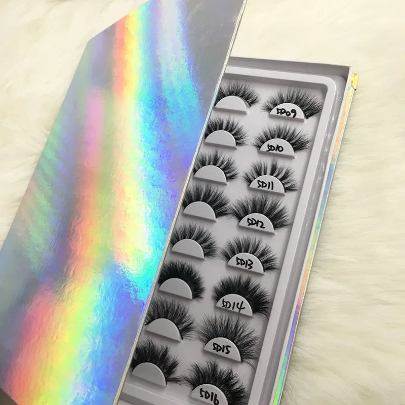 FDshine 2024 New Custom Packaging 16 Pairs Mink Eye Lashes With Lashes Book 20mm 22mm